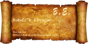 Babák Efraim névjegykártya